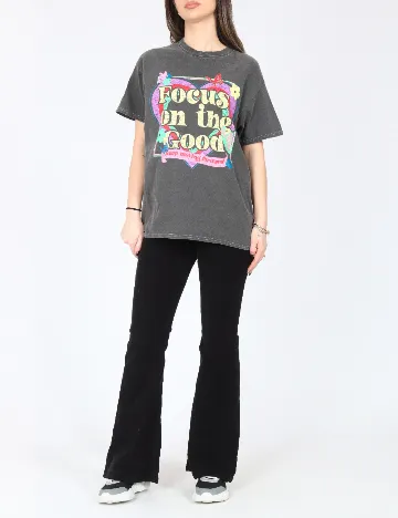 Tricou Oversize River Island, gri inchis