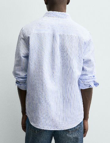 Camasa Zara, alb/albastru