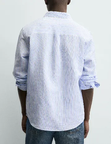 Camasa Zara, alb/albastru