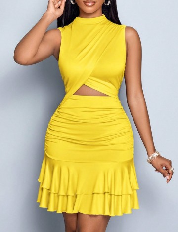 Rochie scurta SHEIN, galben