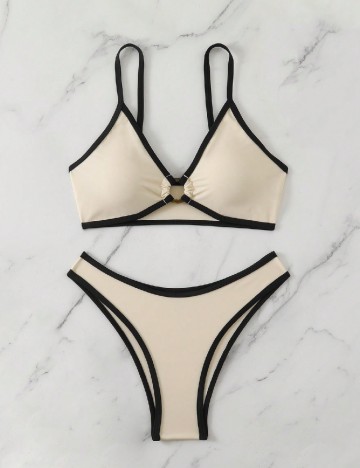 Costum de baie SHEIN, crem