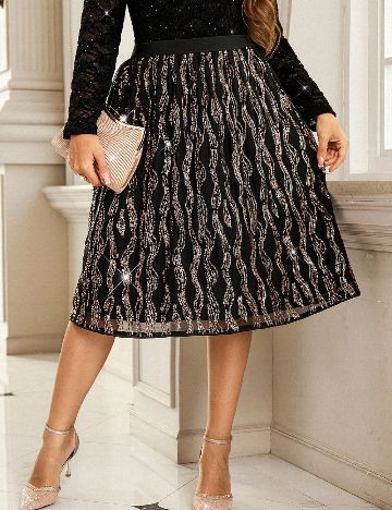 Fusta SHEIN CURVE, negru