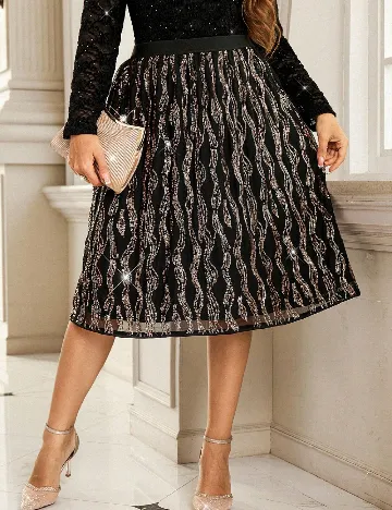 Fusta SHEIN CURVE, negru