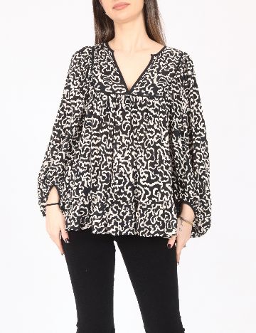 Bluza River Island, negru/crem