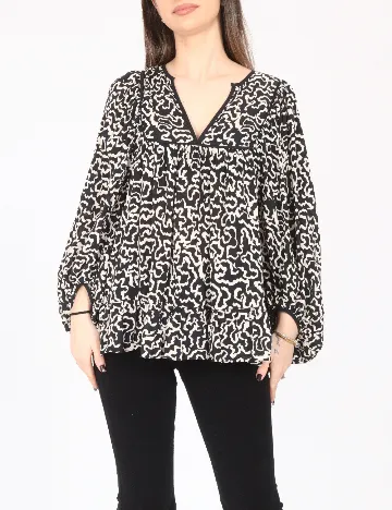 Bluza River Island, negru/crem