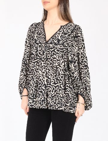 Bluza River Island, negru/crem