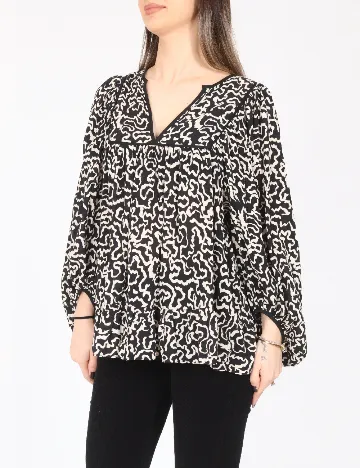 Bluza River Island, negru/crem