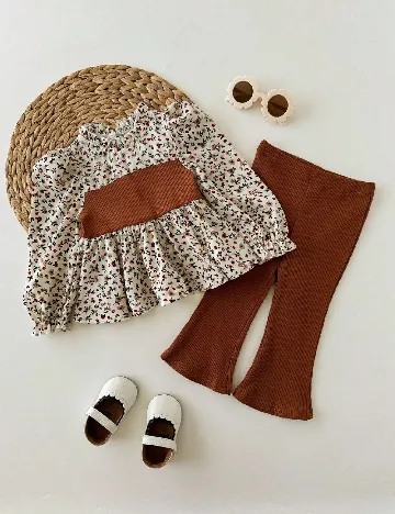 Compleu Shein Kids, crem/maro