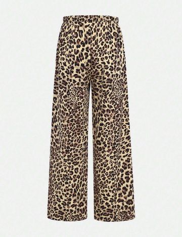 Set pantaloni 2 perechi Shein Kids, negru/animal print