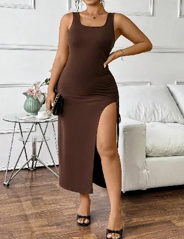 Rochie lunga SHEIN CURVE, maro