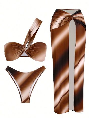 Costum de baie SHEIN, maro