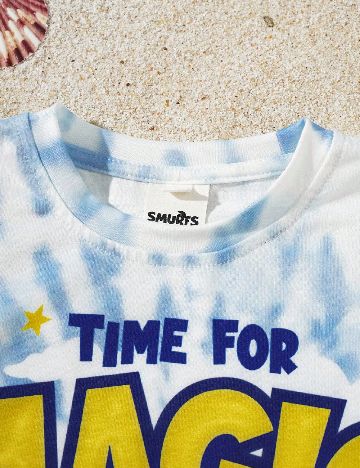 Tricou Shein Kids, alb/albastru