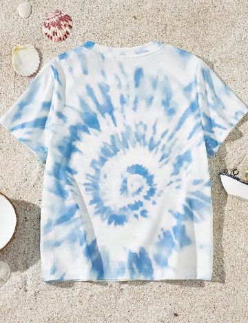 Tricou Shein Kids, alb/albastru