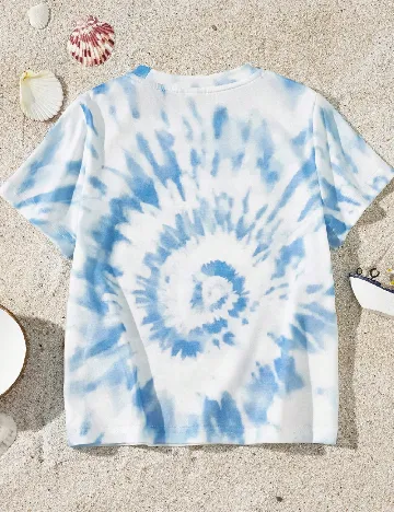 Tricou Shein Kids, alb/albastru