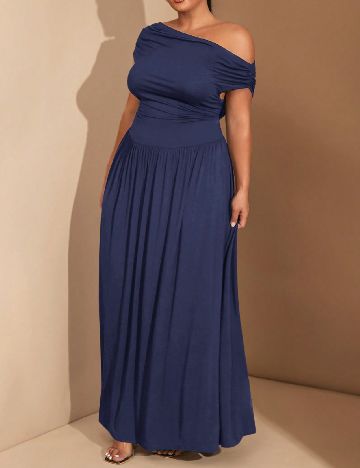 Rochie lunga SHEIN CURVE, bleumarin