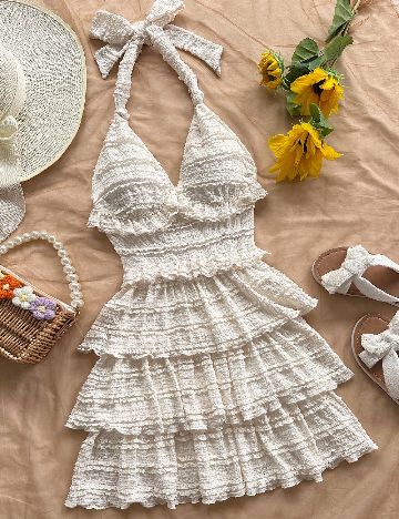 Rochie scurta SHEIN, ecru