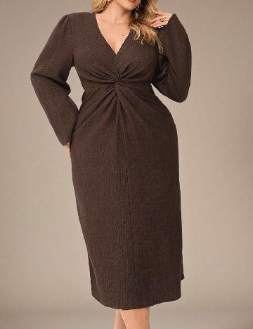 Rochie medie SHEIN CURVE, maro