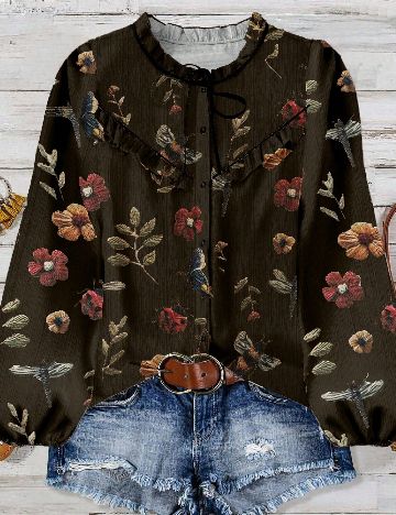 Bluza SHEIN CURVE, maro