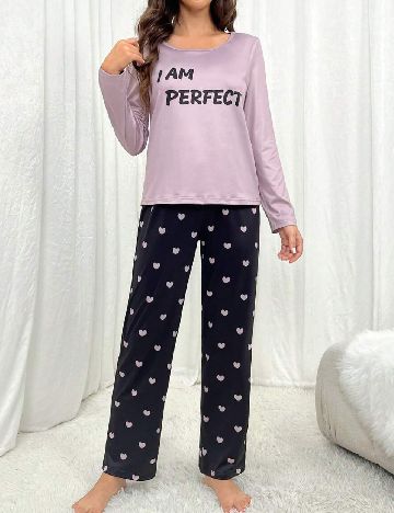 Pijama SHEIN, negru/roz