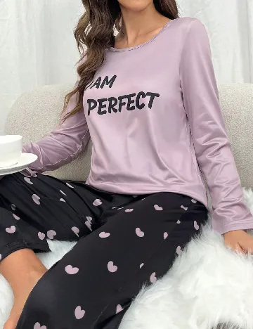 Pijama SHEIN, negru/roz