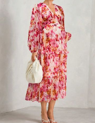 Rochie medie SHEIN Maternity, floral print