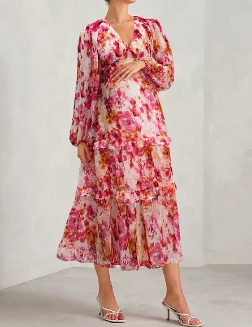 Rochie medie SHEIN Maternity, floral print