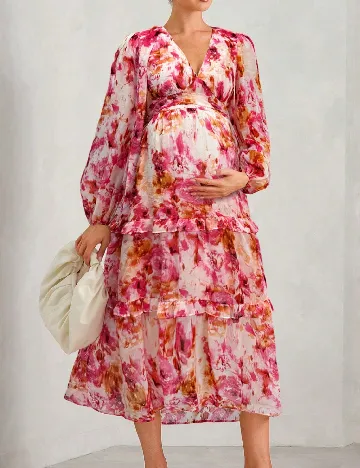 Rochie medie SHEIN Maternity, floral print