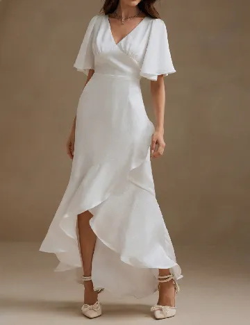 Rochie lunga Anewsta, alb