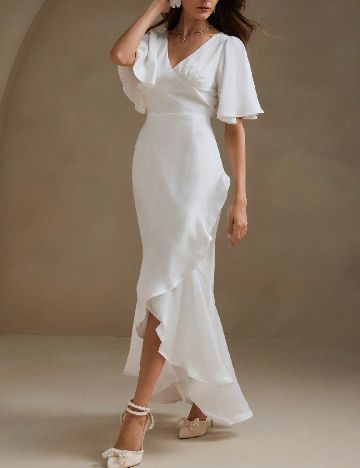 Rochie lunga Anewsta, alb