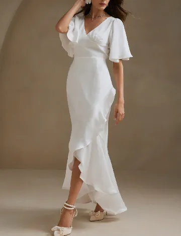 Rochie lunga Anewsta, alb