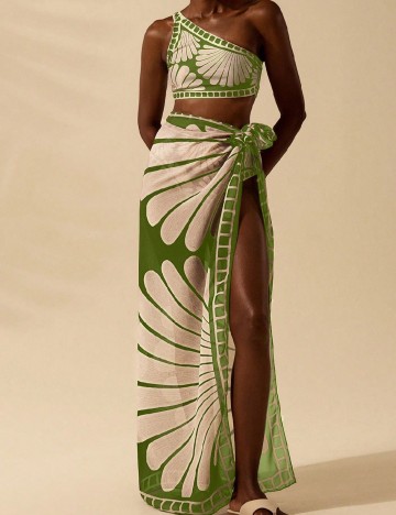 Fusta de plaja SHEIN, verde