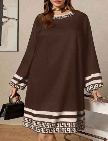 Rochie scurta SHEIN CURVE, maro