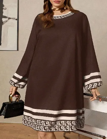 Rochie scurta SHEIN CURVE, maro