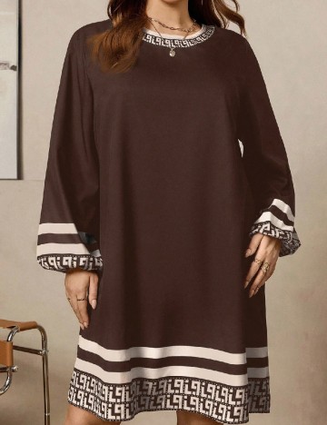 Rochie scurta SHEIN CURVE, maro