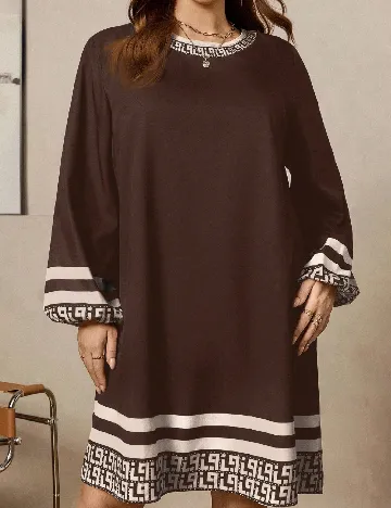 Rochie scurta SHEIN CURVE, maro