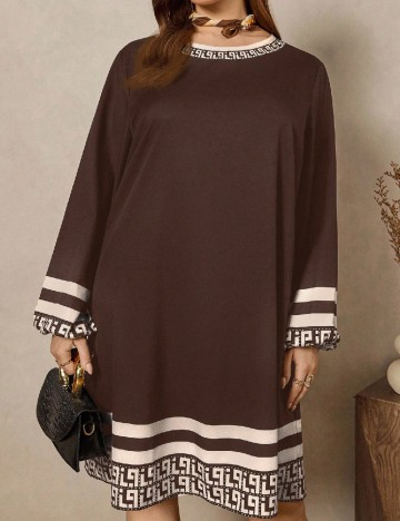 Rochie scurta SHEIN CURVE, maro