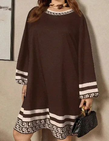 Rochie scurta SHEIN CURVE, maro