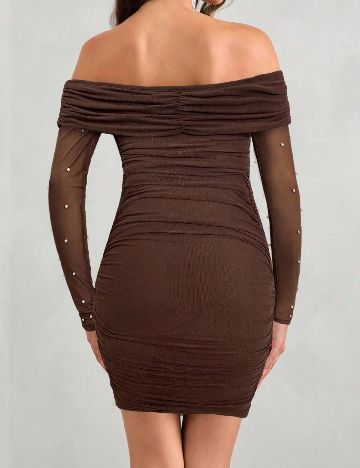 Rochie scurta SHEIN Maternity, maro