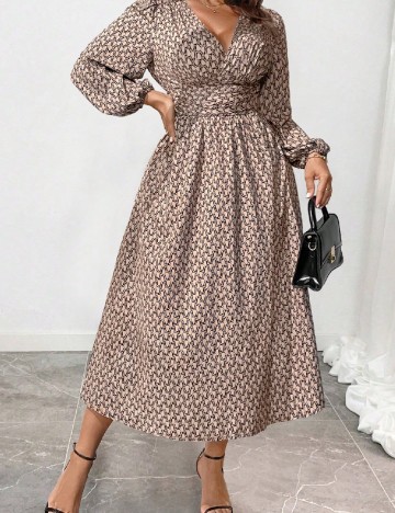 Rochie medie SHEIN CURVE, maro