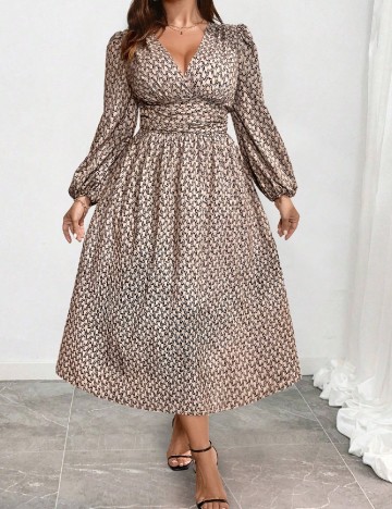 Rochie medie SHEIN CURVE, maro