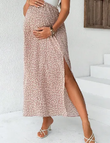 Fusta SHEIN Maternity, roz pudra