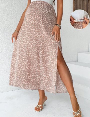 Fusta SHEIN Maternity, roz pudra