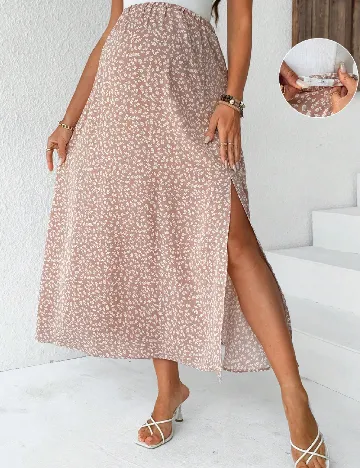 Fusta SHEIN Maternity, roz pudra