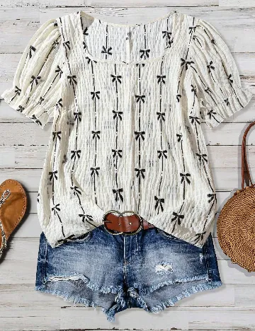 Bluza SHEIN CURVE, ecru