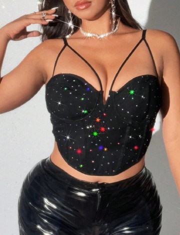 Top SHEIN CURVE, negru