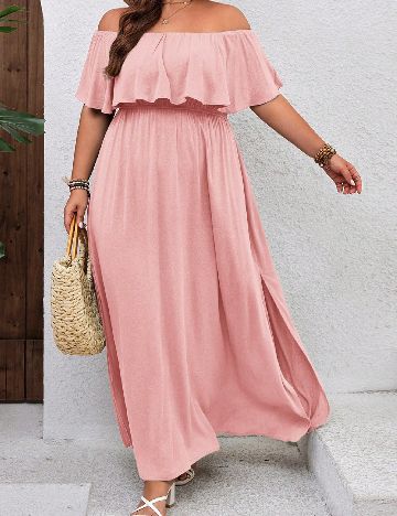 Rochie lunga SHEIN CURVE, roz