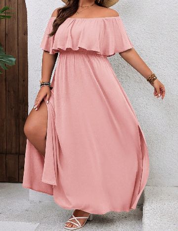 Rochie lunga SHEIN CURVE, roz