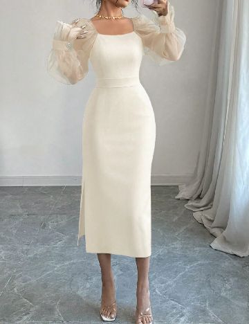 Rochie medie SHEIN, crem