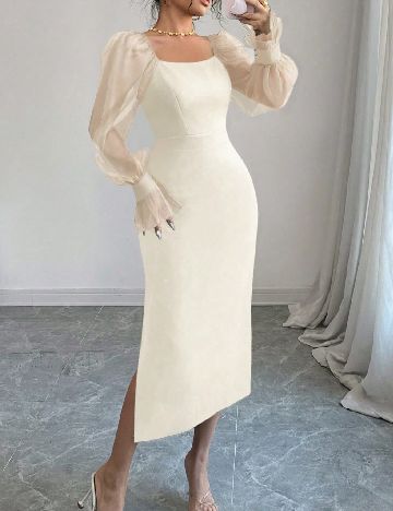 Rochie medie SHEIN, crem