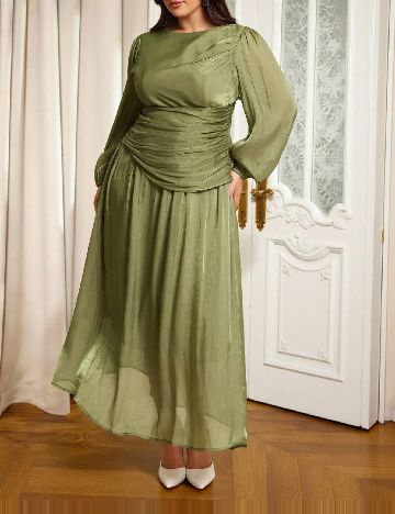 Rochie lunga SHEIN CURVE, verde